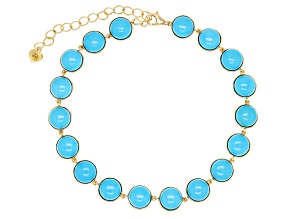 Blue Sleeping Beauty Turquoise 14k Yellow Gold Bracelet