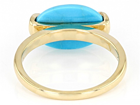 Blue Sleeping Beauty Turquoise 14k Yellow Gold Ring