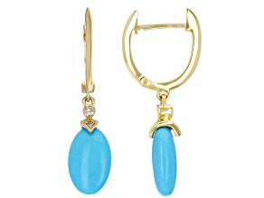Blue Sleeping Beauty Turquoise 14k Yellow Gold Earrings