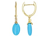 Blue Sleeping Beauty Turquoise 14k Yellow Gold Earrings