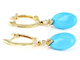 Blue Sleeping Beauty Turquoise 14k Yellow Gold Earrings
