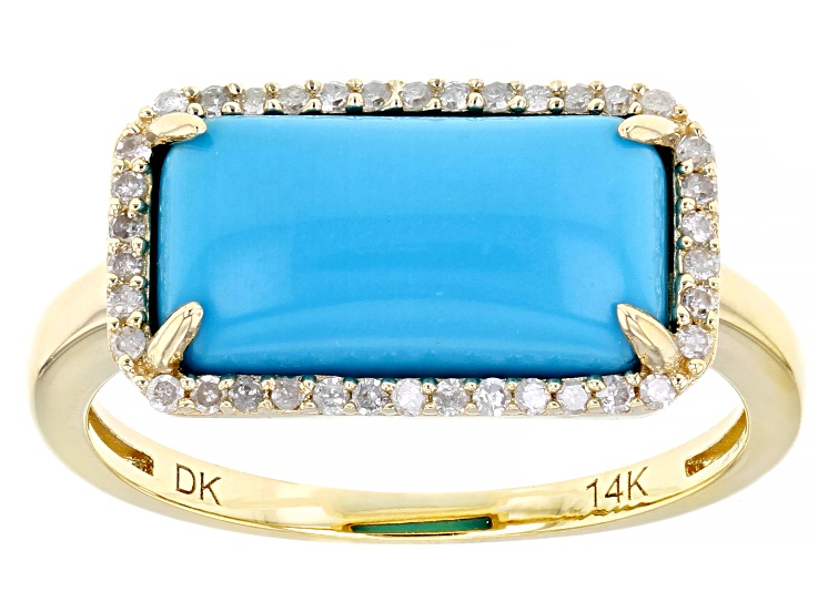 Blue Sleeping Beauty Turquoise 14k Yellow Gold Ring