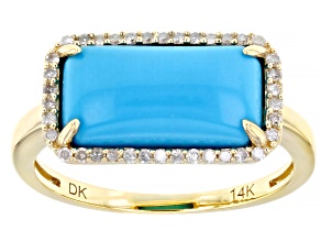 Blue Sleeping Beauty Turquoise 14k Yellow Gold Ring