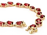 Red Peony Color Topaz 10k Yellow Gold Tennis Bracelet 15.59ctw