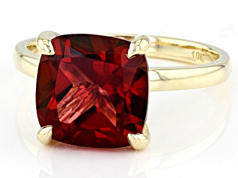 Peony Color Topaz 10k Yellow Gold Ring 4.79ctw