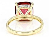 Peony Color Topaz 10k Yellow Gold Ring 4.79ctw