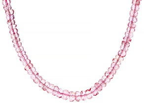 Pink Topaz 14k Yellow Gold 18" Beaded Necklace