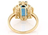 London Blue Topaz 10k Yellow Gold Ring 3.30ctw