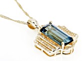 London Blue Topaz 10k Yellow Gold Pendant With Chain 3.21ctw