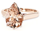 Peach Morganite 14k Rose Gold Ring 2.97ct