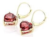 Red Topaz 10k Yellow Gold Heart Earrings 3.74ctw