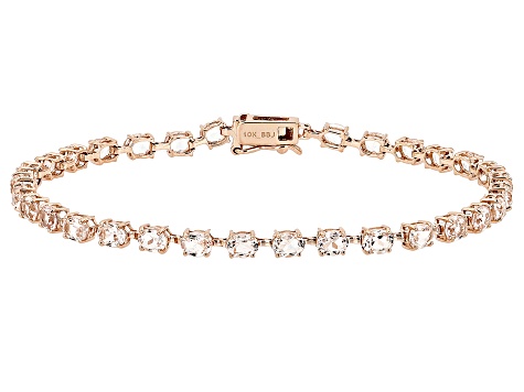 9 Carat Pink Morganite Tennis Bracelet 14k Rose Gold