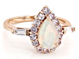 Multi Color Opal 10k Rose Gold Ring 1.49ctw