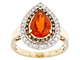 Orange Mexican Fire Opal 14k Yellow Gold Ring 1.68ctw