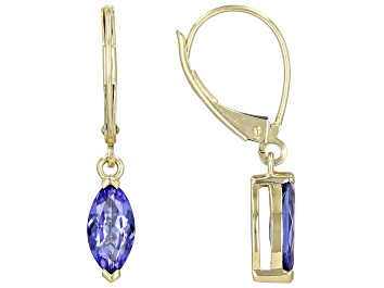 Picture of Blue Tanzanite 10k Yellow Gold Earrings 1.27ctw