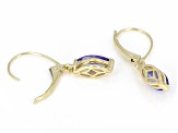 Blue Tanzanite 10k Yellow Gold Earrings 1.27ctw