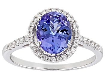 Picture of Blue Tanzanite Rhodium Over 14k White Gold Ring 1.90ctw
