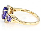 Blue Tanzanite 14k Yellow Gold Ring 1.54ctw