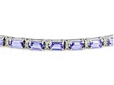 5.78ctw Tanzanite With 0.38ctw White Diamond Rhodium Over 14k White Gold Bracelet