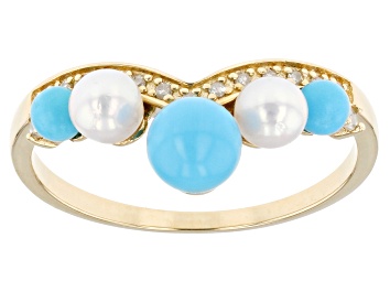 Picture of Sleeping Beauty Turquoise 14k Yellow Gold Band Ring