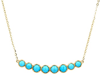 Picture of Blue Sleeping Beauty Turquoise 14k Yellow Gold 18" Necklace