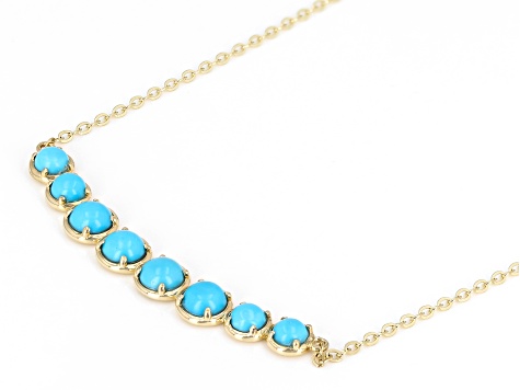 Blue Sleeping Beauty Turquoise 14k Yellow Gold 18" Necklace