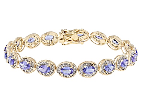 Blue Tanzanite 10k Yellow Gold Bracelet 7.80ctw