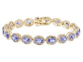 Blue Tanzanite 10k Yellow Gold Bracelet 7.80ctw