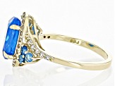 Blue Ethiopian Opal 10k Yellow Gold Ring 2.04ctw