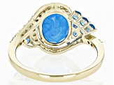 Blue Ethiopian Opal 10k Yellow Gold Ring 2.04ctw