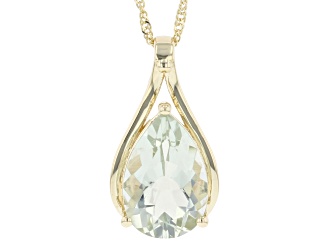 Prasiolite 10k Yellow Gold Pendant with Chain 2.20ct