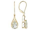 Prasiolite 10k Yellow Gold Earrings 2.89ctw