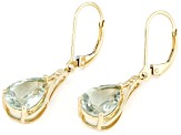 Prasiolite 10k Yellow Gold Earrings 2.89ctw