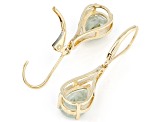 Prasiolite 10k Yellow Gold Earrings 2.89ctw