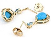 Blue Sleeping Beauty Turquoise 10k Yellow Gold Earrings 0.66ctw