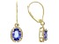 Tanzanite And White Diamond 14k Yellow Gold Earrings 1.39ctw