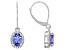 Blue Tanzanite and White Diamond Rhodium Over 14k White Gold Earrings 1.39ctw