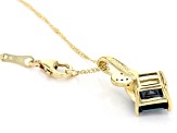 Blue Lab Created Alexandrite 10k Yellow Gold Pendant with Chain 1.93ctw