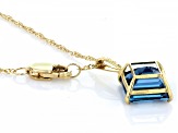 London Blue Topaz 10K Yellow Gold Solitaire Pendant With Chain 2.48ct
