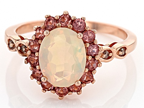 Ethiopian Opal 10k Rose Gold Ring 1.39ctw