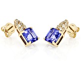 Blue Tanzanite 14k Yellow Gold Earrings 3.32ctw