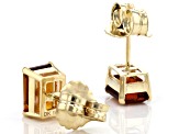 Orange Madeira Citrine 10k Yellow Gold Stud Earrings 1.80ctw