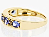Blue Tanzanite 10k Yellow Gold Band Ring 0.84ctw