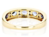 Blue Tanzanite 10k Yellow Gold Band Ring 0.84ctw