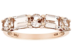 Peach Morganite 10k Rose Gold Band Ring 1.33ctw