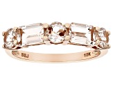 Peach Morganite 10k Rose Gold Band Ring 1.33ctw