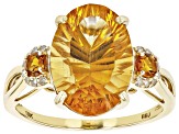 Golden Citrine 10k Yellow Gold Ring 4.25ctw