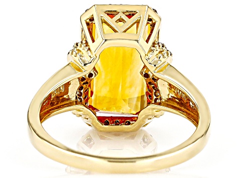 Golden Citrine 10k Yellow Gold Ring 4.30ctw