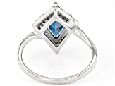 Kite London Blue Topaz With Blue Diamonds 10k White Gold Ring 2.24ctw