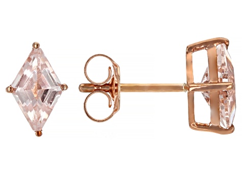 Pink Rhombus Morganite 10k Rose Gold Earrings 1.00ctw